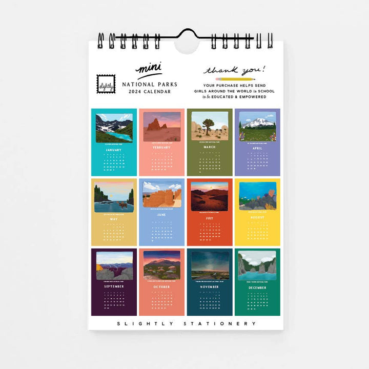 2024 Mini National Parks Wall Calendar