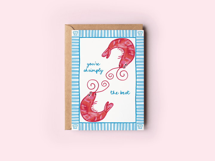 You're Shrimply The Best Shrimp Beach Coastal Greeting Card