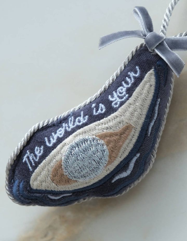 Oyster Embroidered Ornament