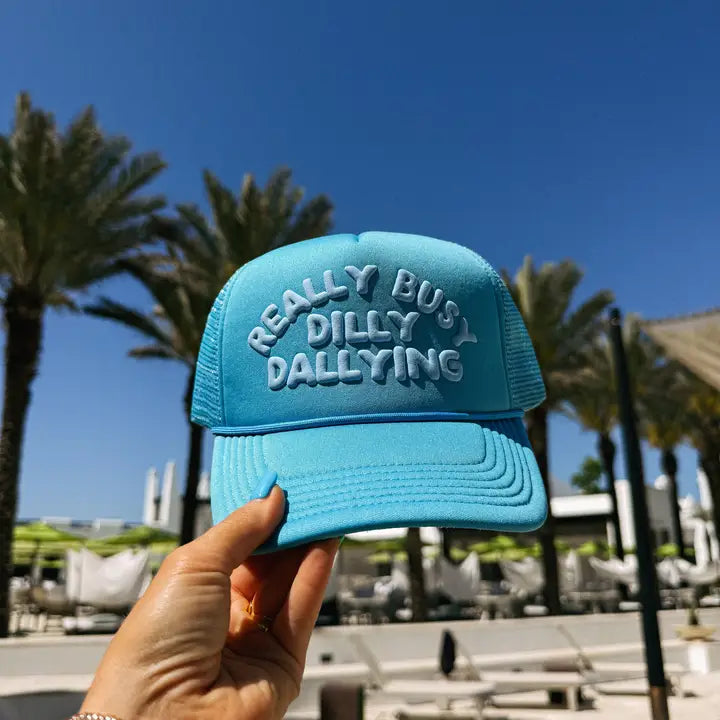 Blue Dilly Dally Trucker Hat
