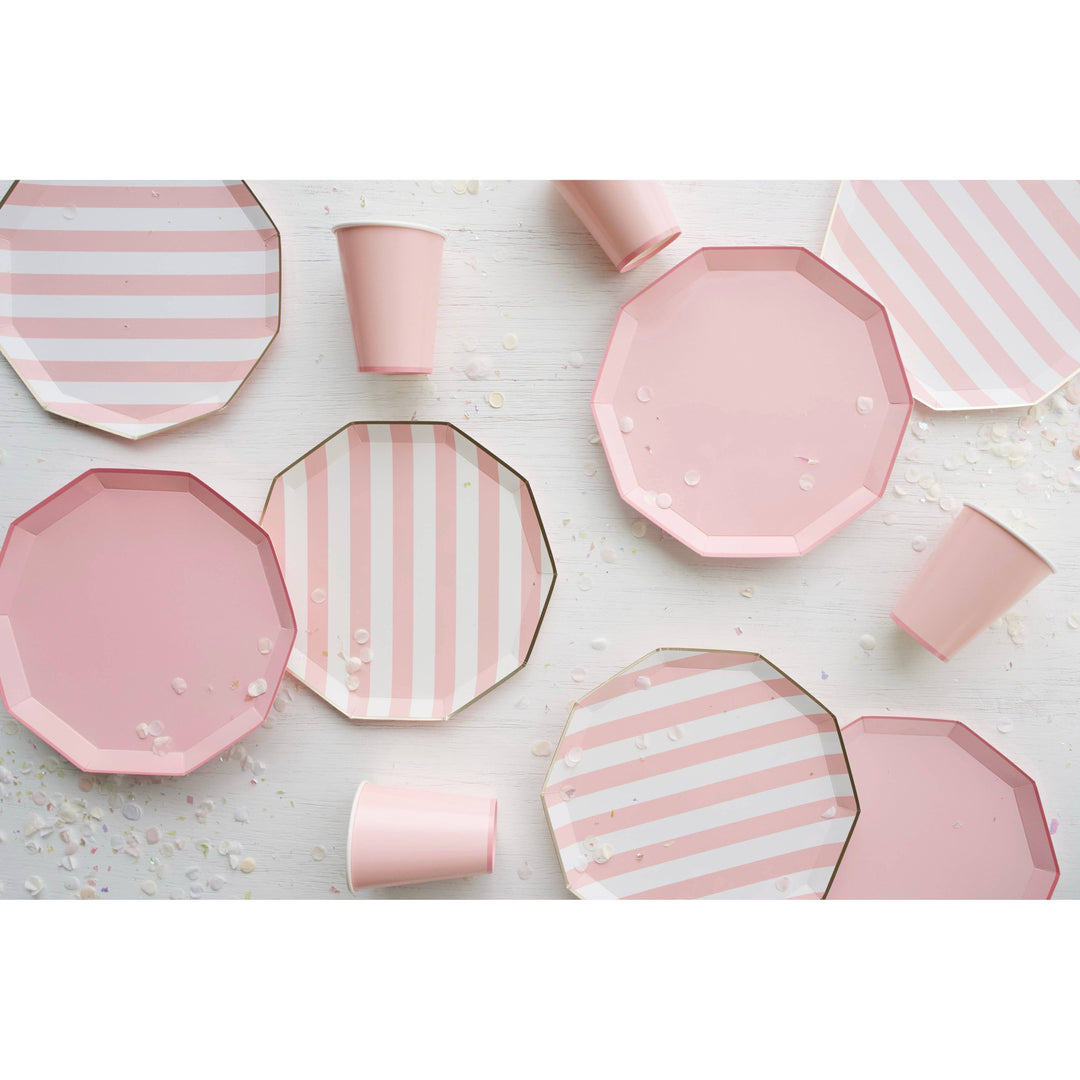Petal Pink Signature Cabana Stripe Plates
