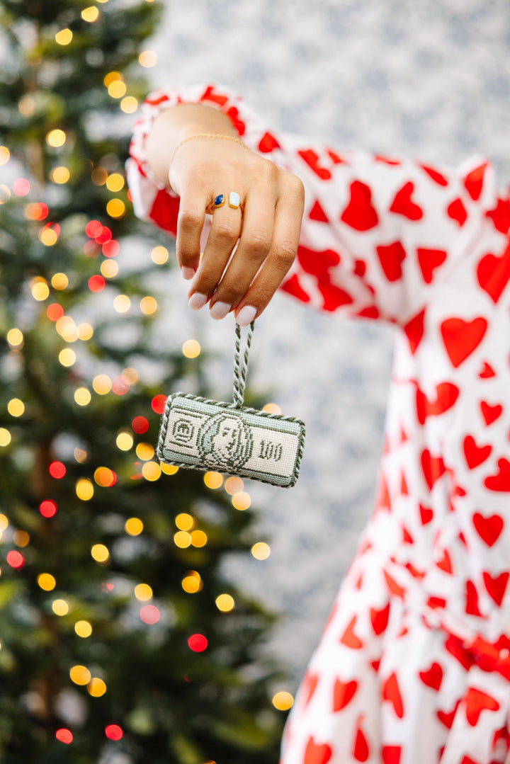 $100 Bill Needlepoint Icon Ornament