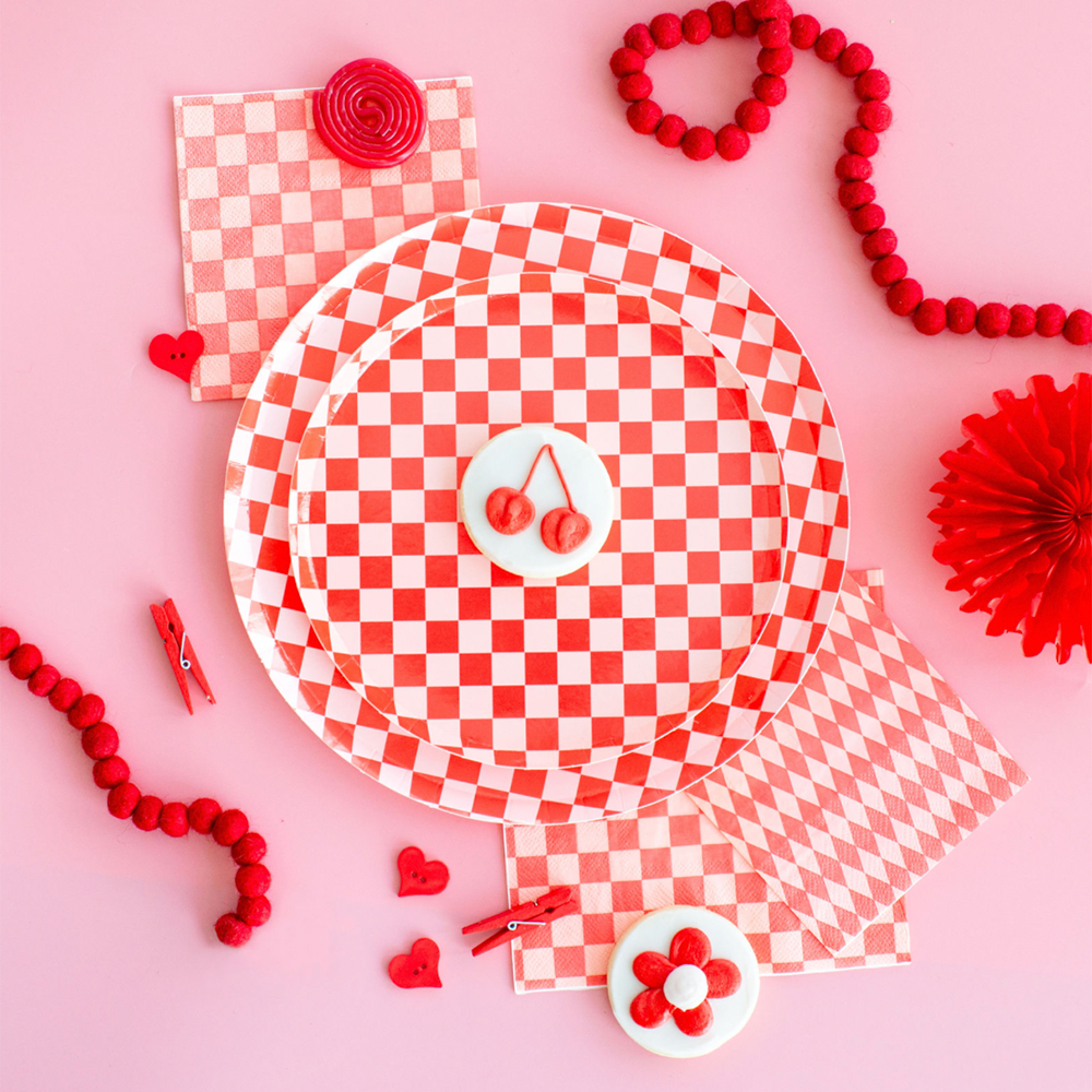 Out of the Blue Checkered Dessert Plates