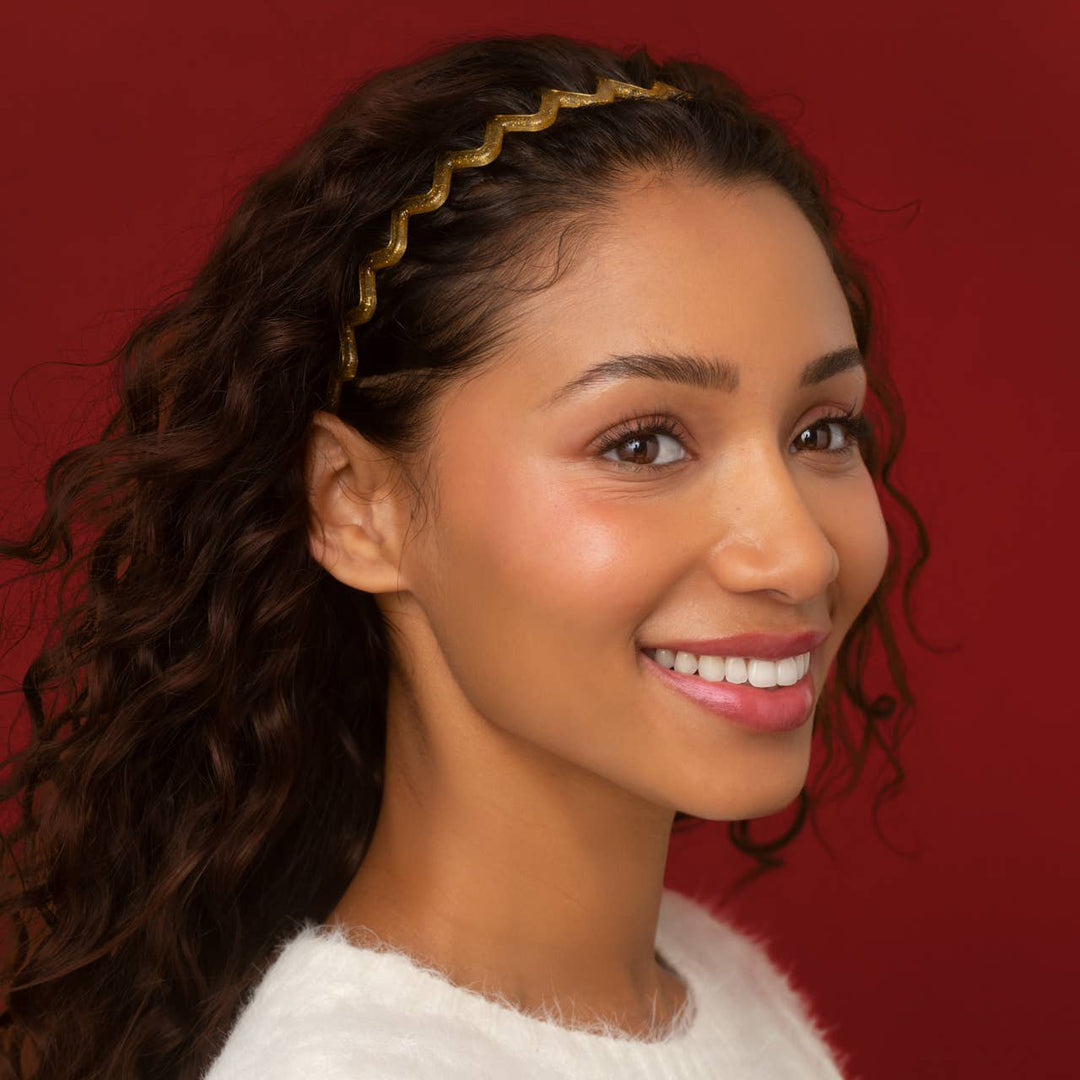 Zigzag Headbands- Gold & Red