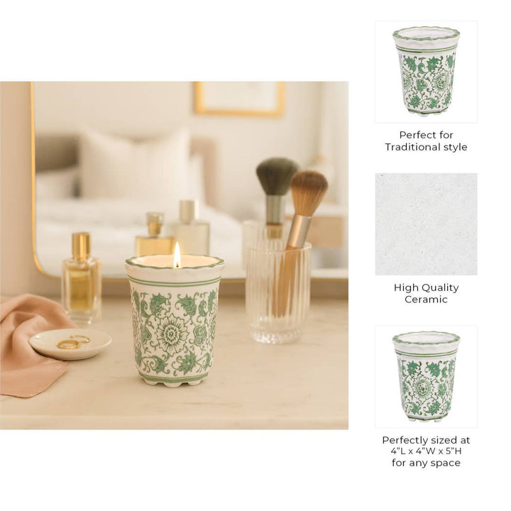 Jasmine Green and White Candle