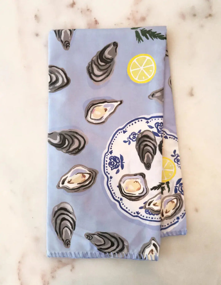 Oysters Cotton Tea Towel