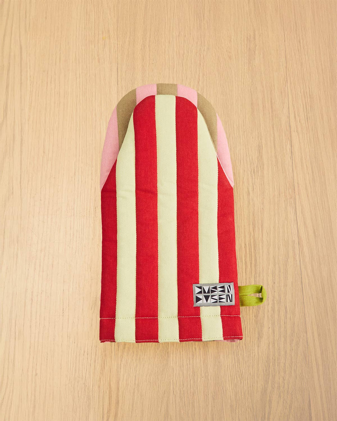 Ladybug Stripe Quilted Oven Mitt
