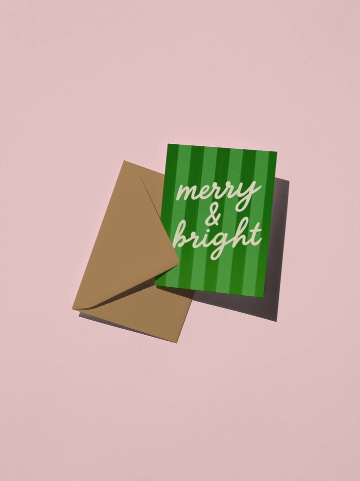 Green Merry and Bright Card