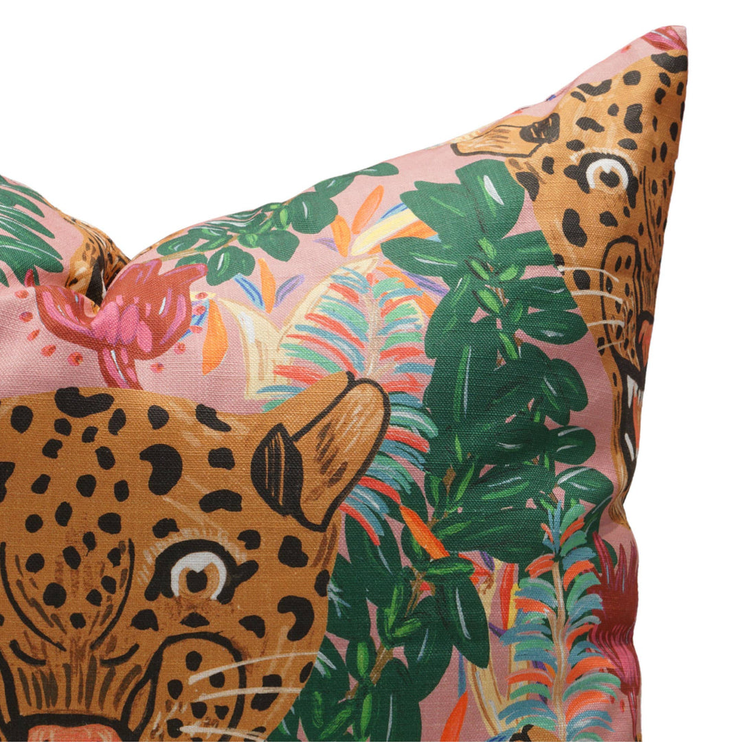 Genuine Pink Fierce Leopard Pillow