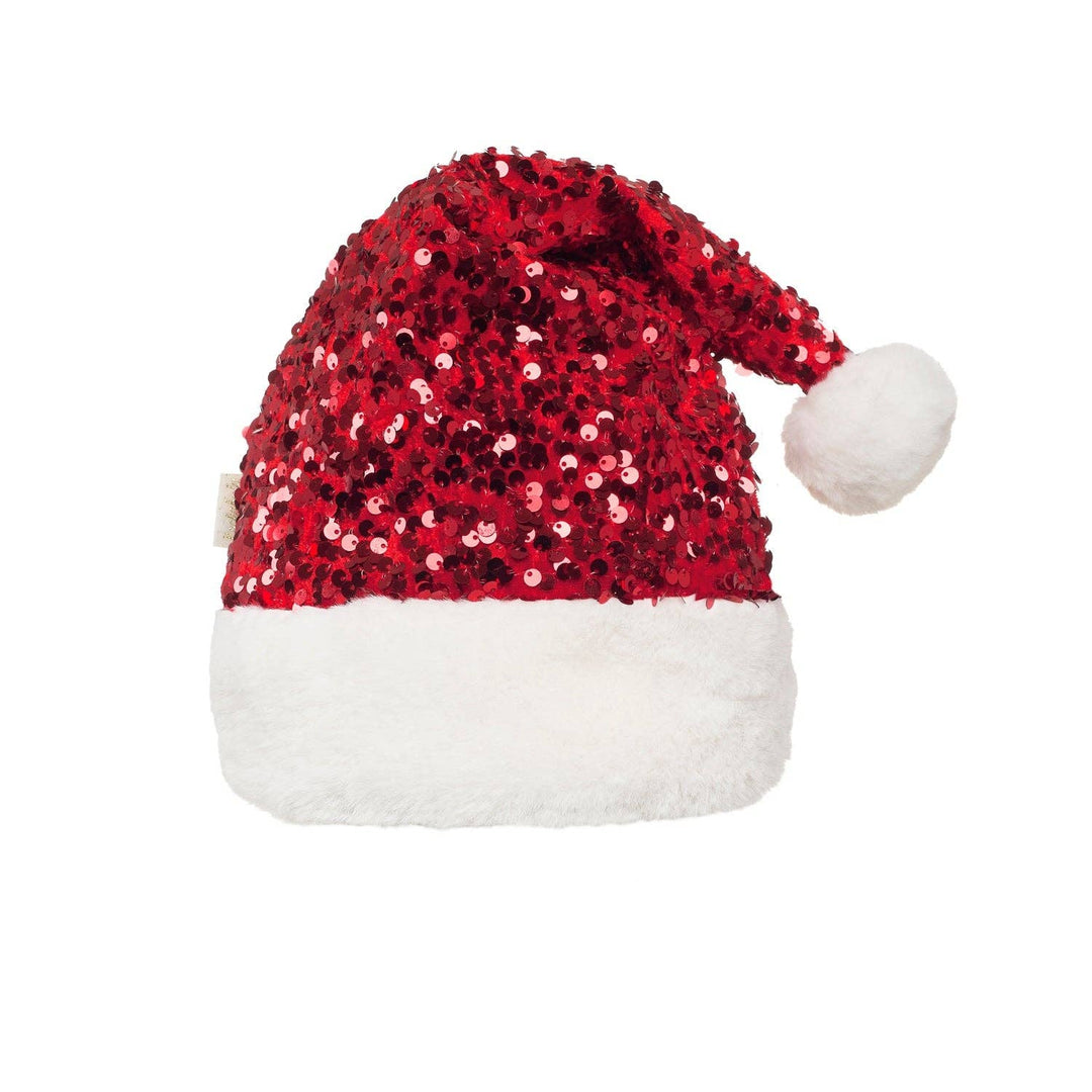 Jolly Santa Sequin Velvet Hat