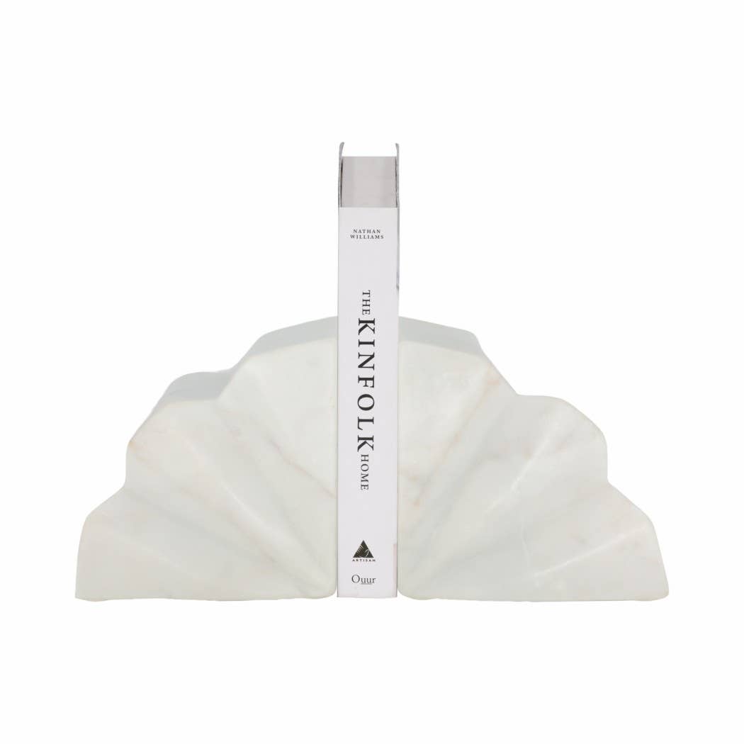 White Marble Bookends