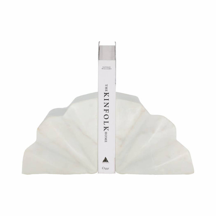 White Marble Bookends