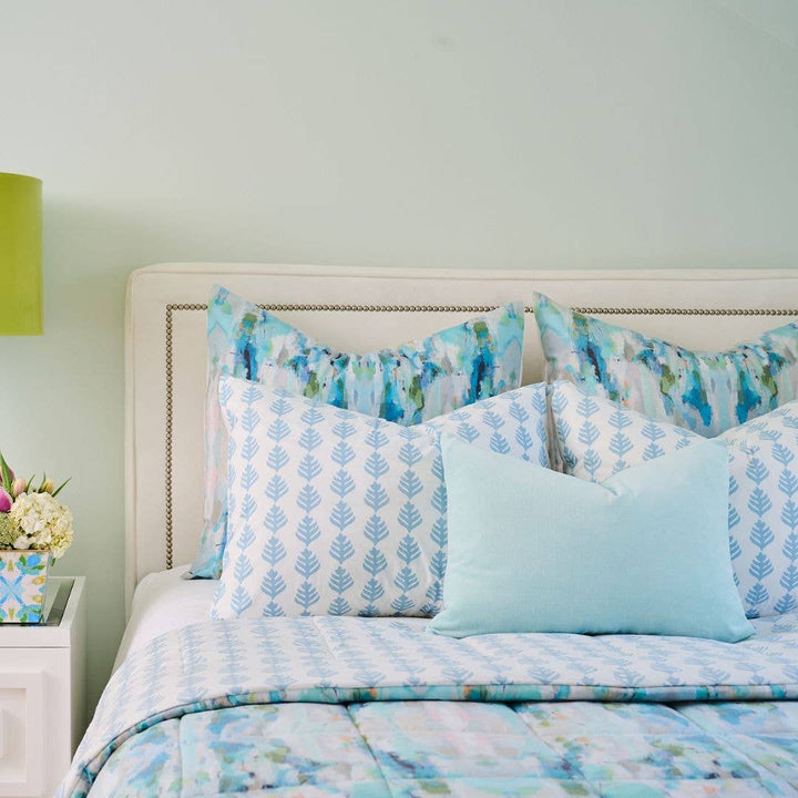 Spa Blue Solid Velvet Pillow