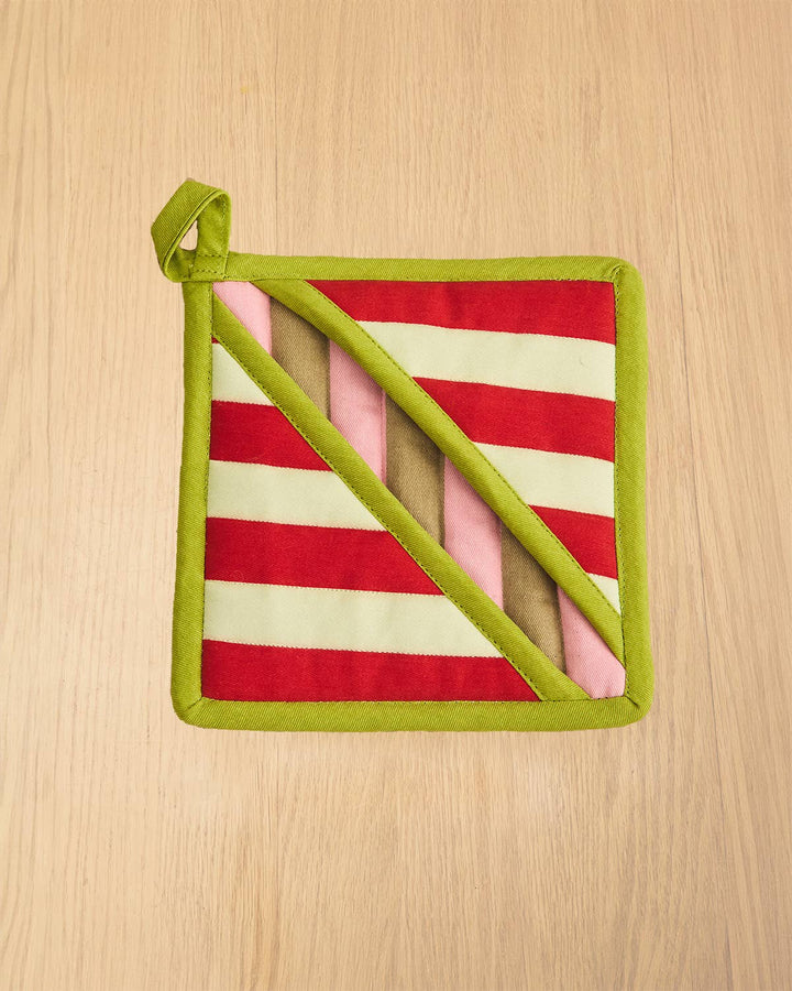 Ladybug Stripe Quilted Pot Holder