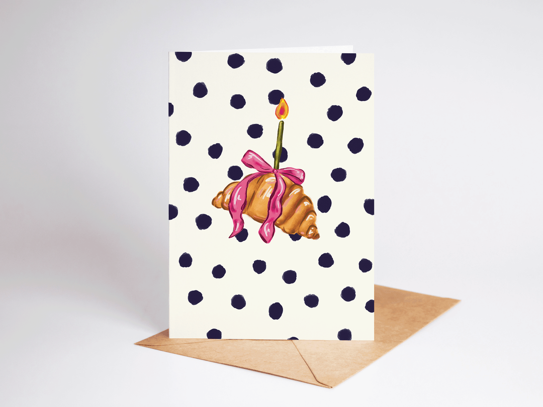 Croissant with Bow Card