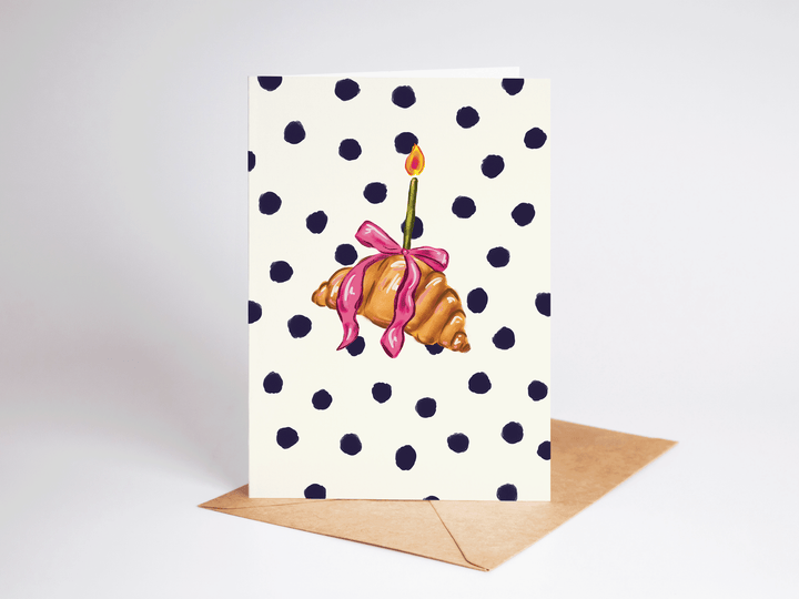 Croissant with Bow Card