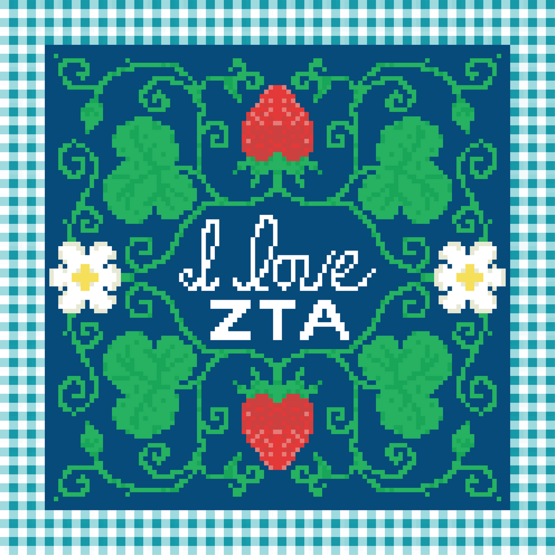 Sorority Needlepoint Pillow: Zeta Tau Alpha