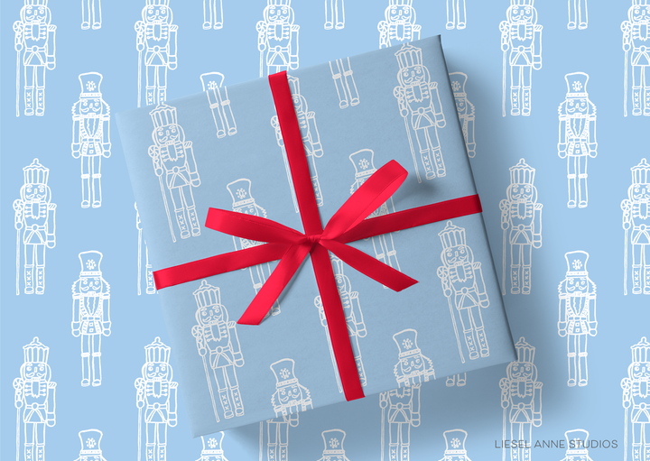 Blue Nutcracker Gift Wrap