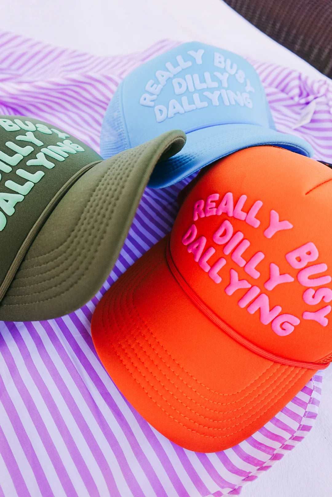 Blue Dilly Dally Trucker Hat