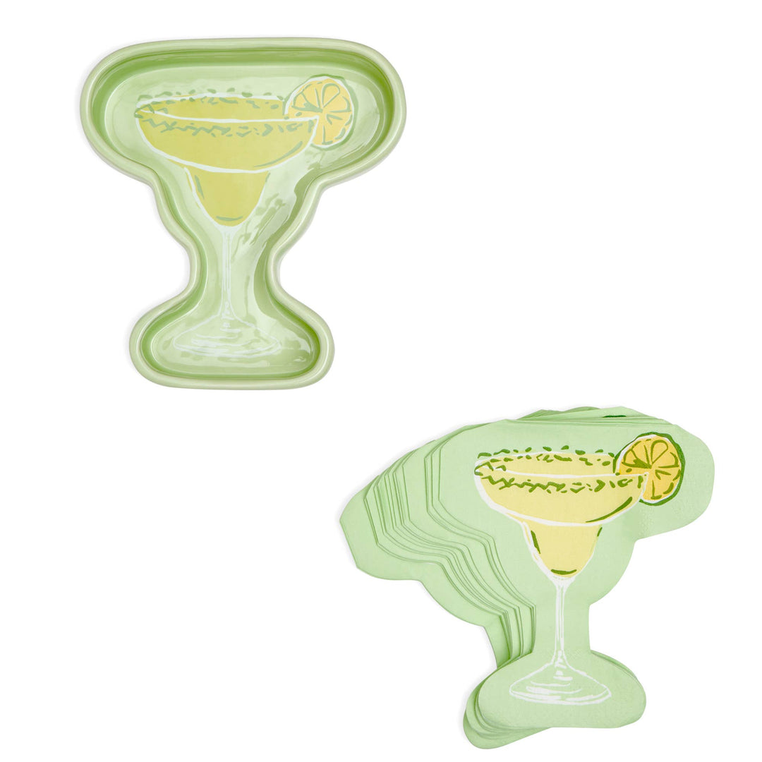 Margarita Cocktail Napkins in Holder