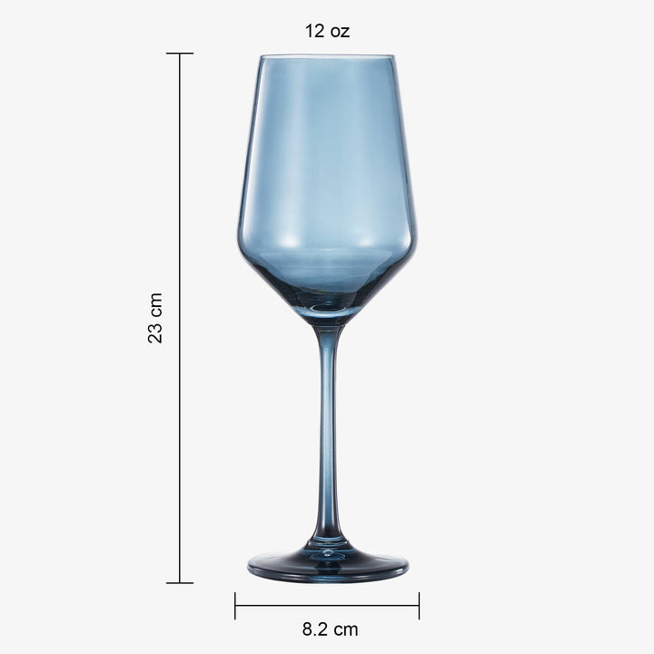 Cloudy Blue Colored Crystal Wine Glass