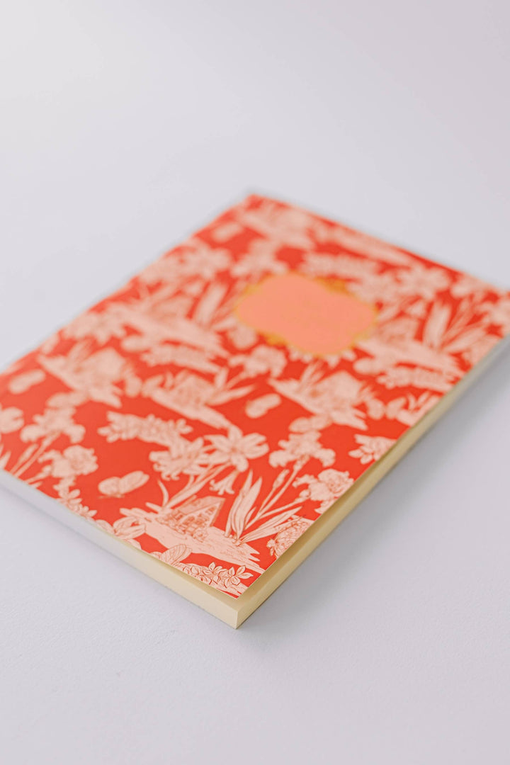 Red Fairy House Toile Softcover Notebook