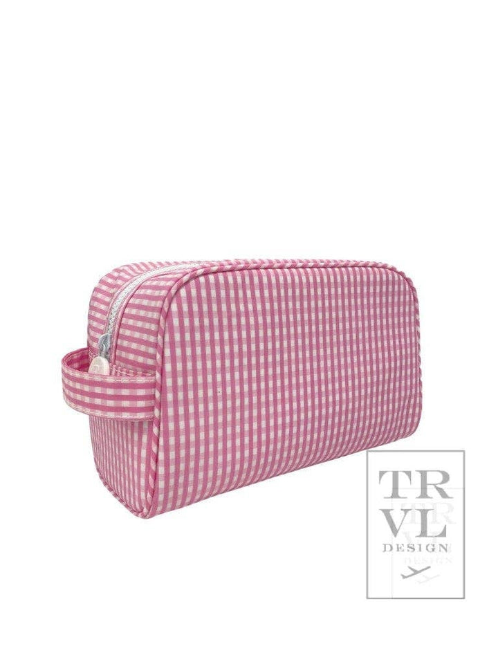 Stowaway Toiletry Bag Gingham Pink