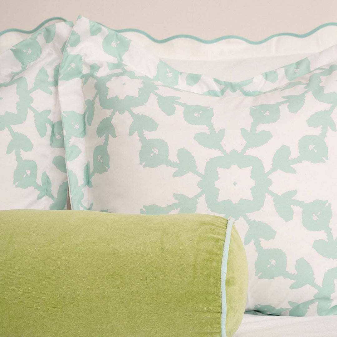 Green Velvet Bolster Pillow