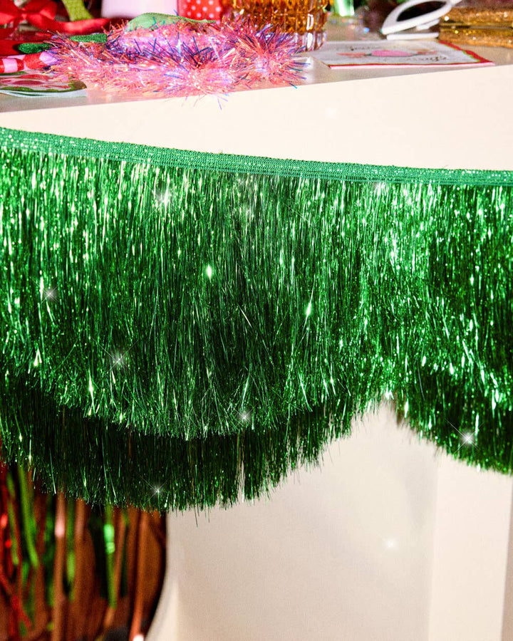 Green Scallop Fringe Banner