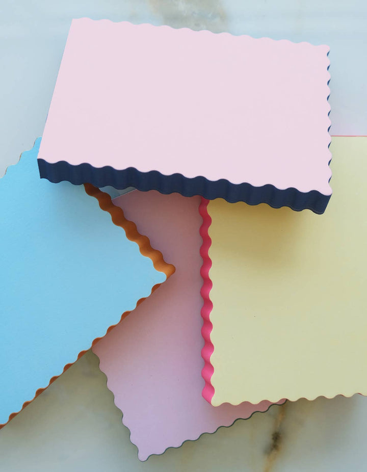 Citron + Hot Coral Edge Mini Wave Shaped Notepad