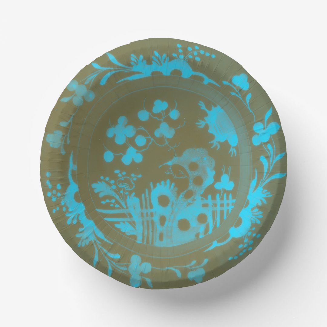 La Chinoiserie Teal Paper Plate