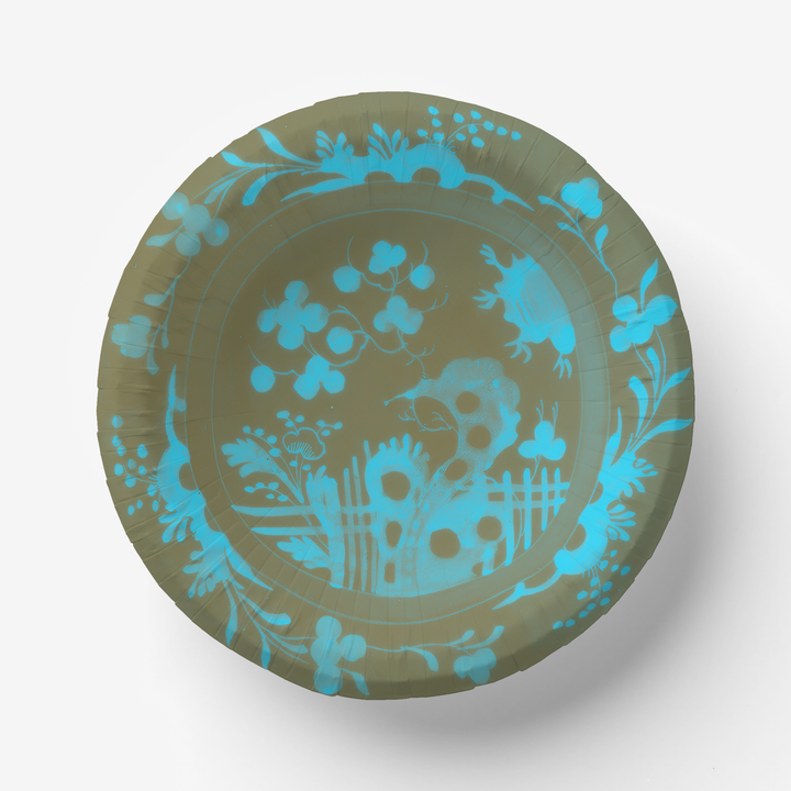 La Chinoiserie Teal Paper Plate