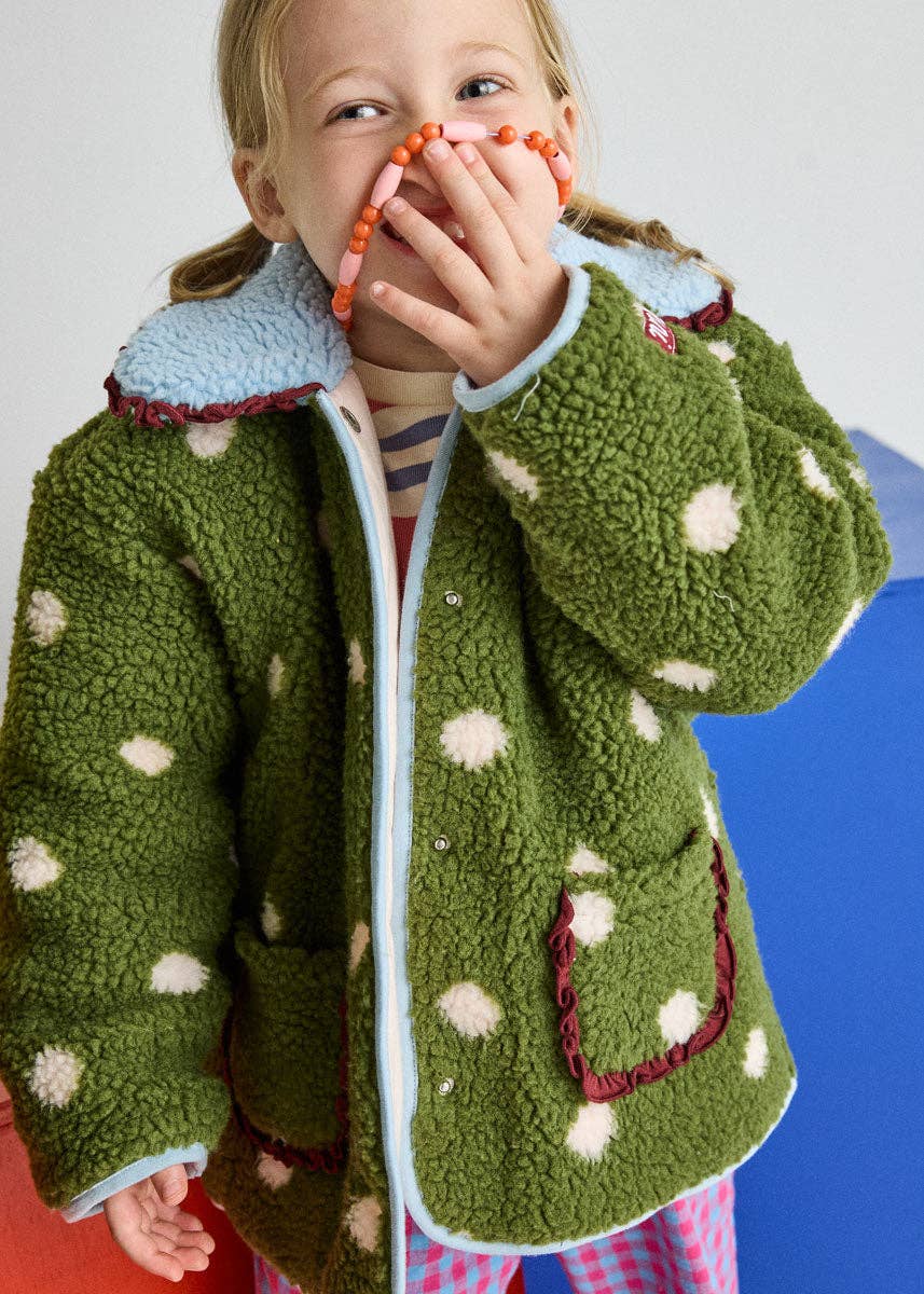 Kids Polka Dot Fleece Jacket