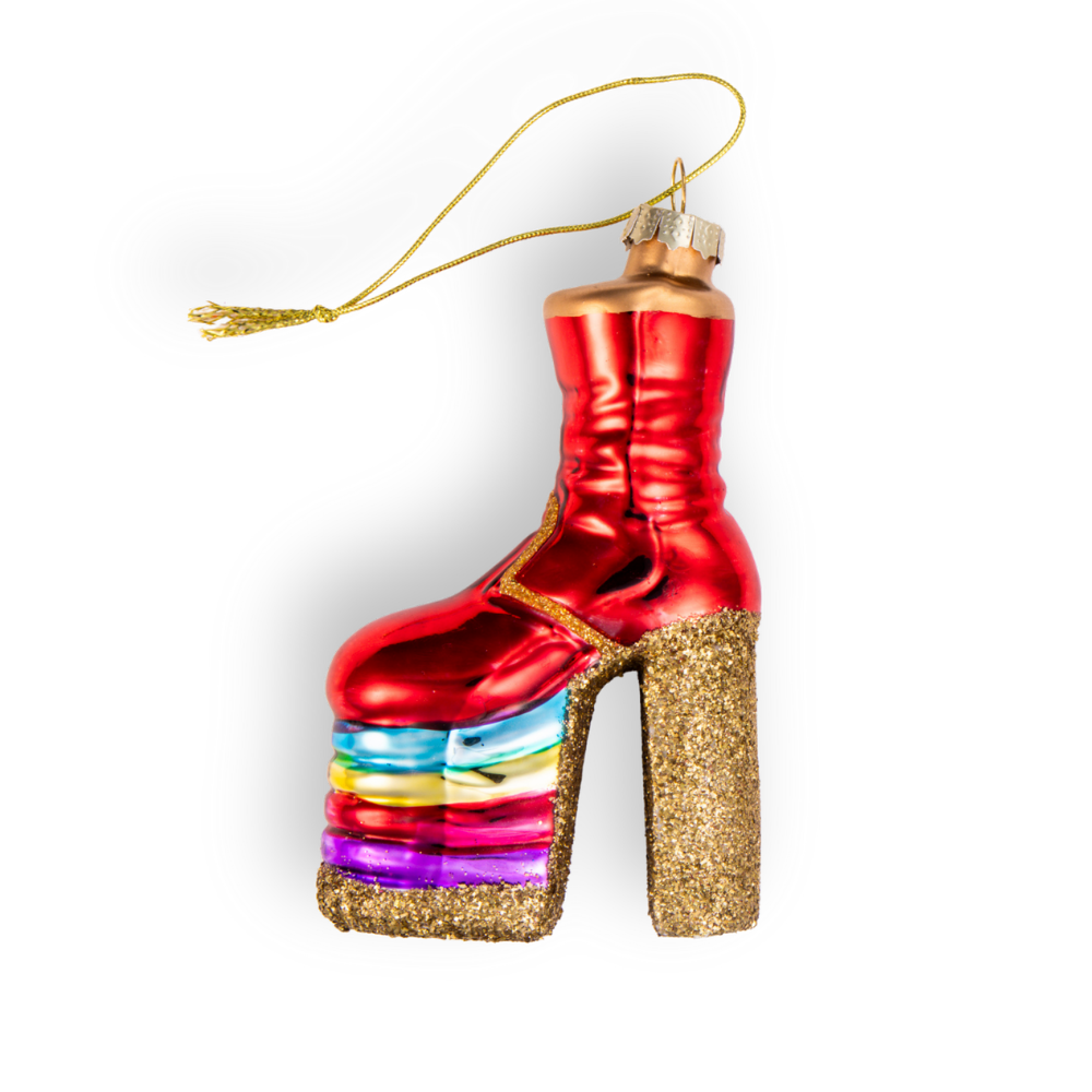 Rainbow Platform Boot Ornament