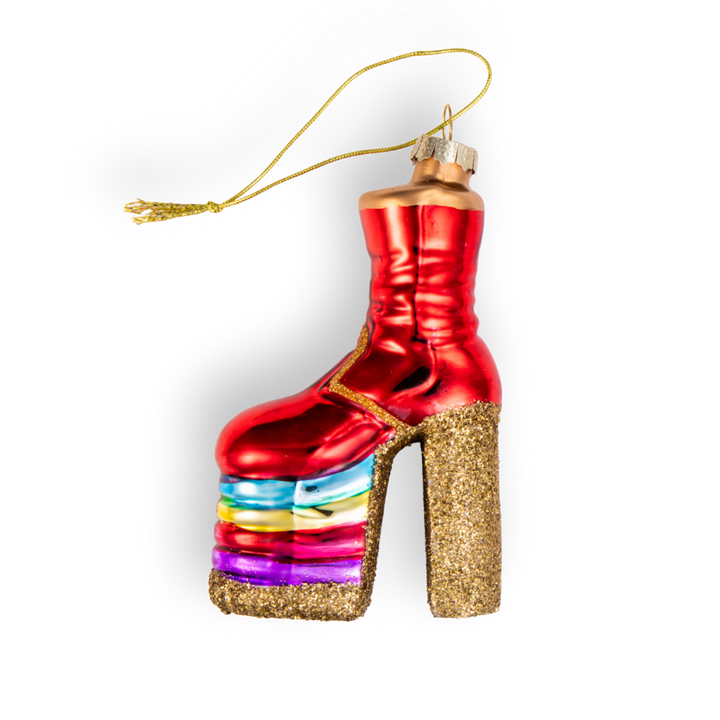 Rainbow Platform Boot Ornament