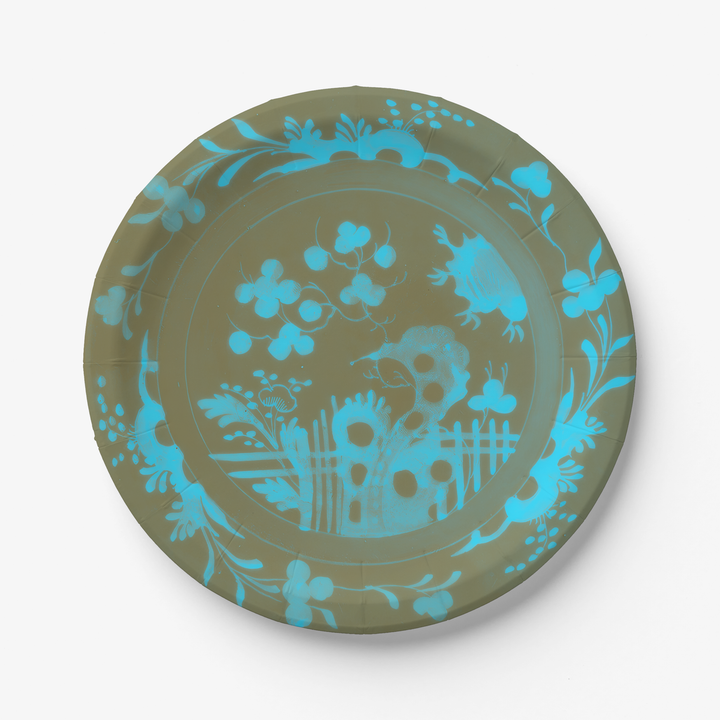 La Chinoiserie Teal Paper Plate
