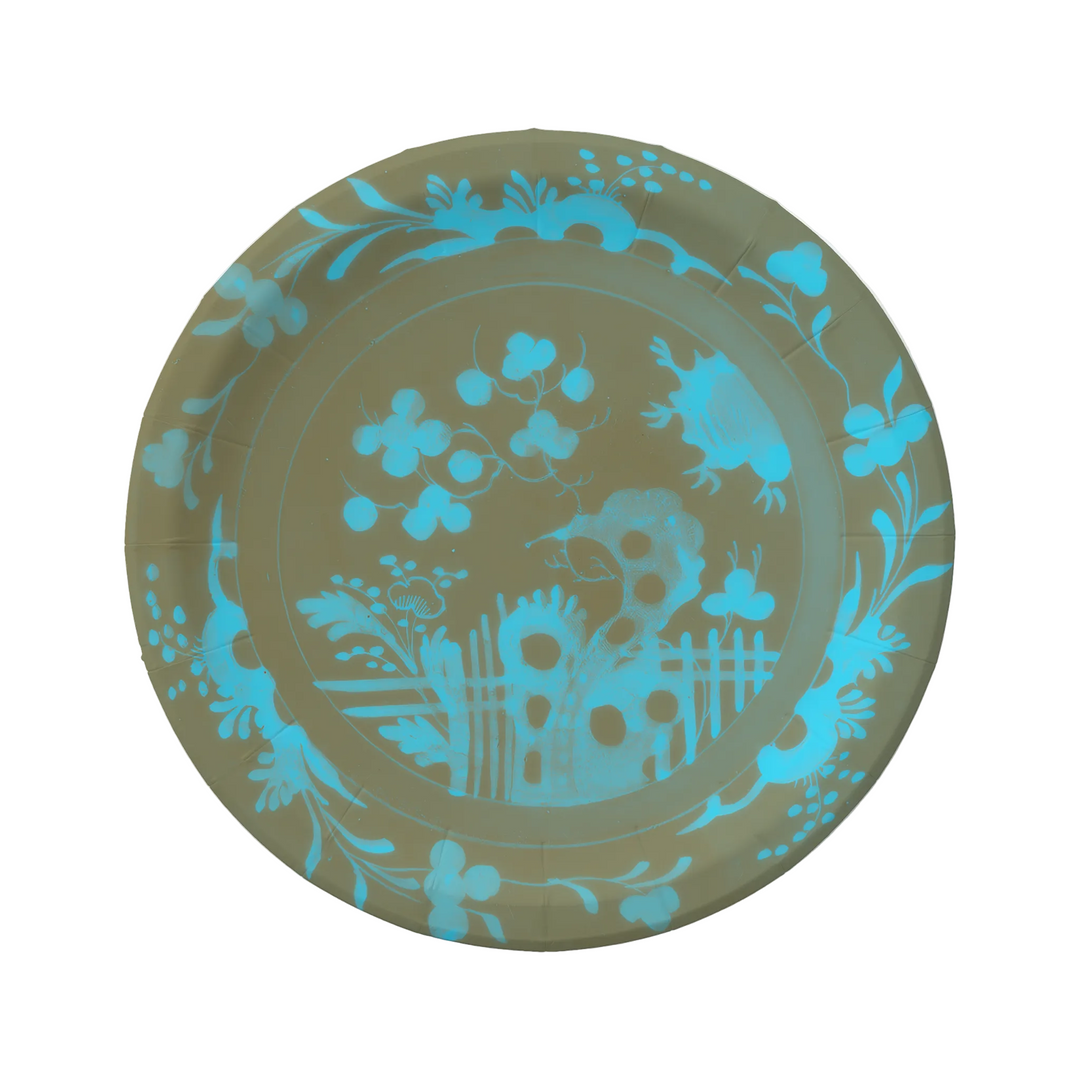 La Chinoiserie Teal Paper Plate