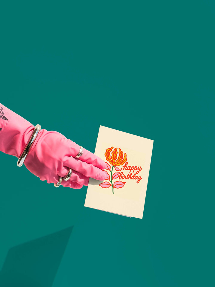 Happy Birthday Flame Lily Card
