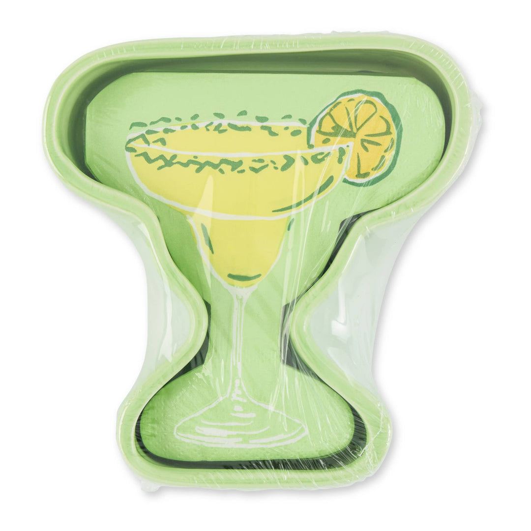 Margarita Cocktail Napkins in Holder