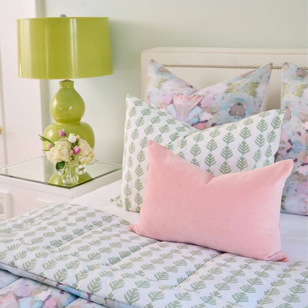 Blush Pink Solid Velvet Pillow