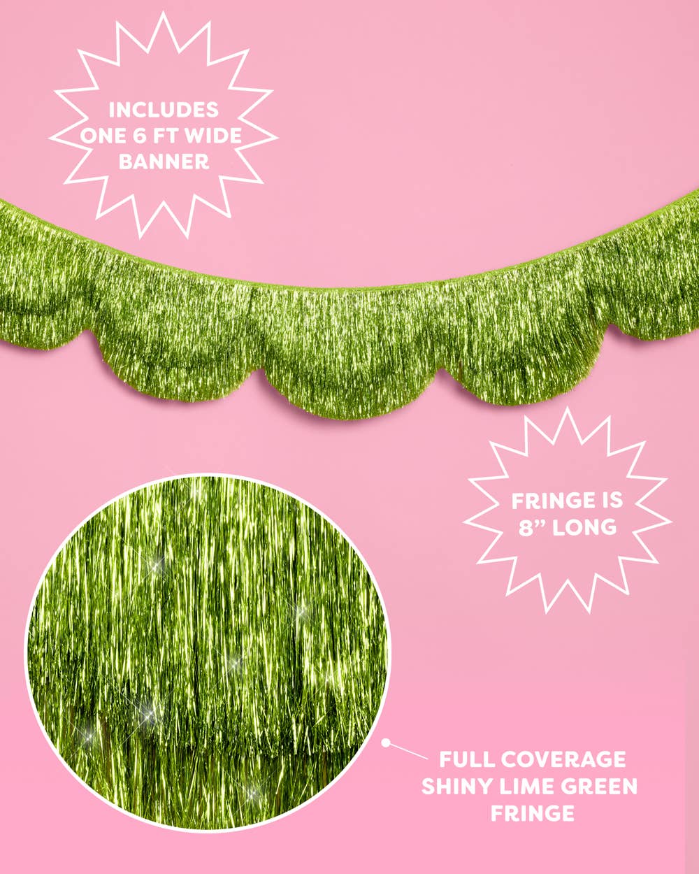 Lime Scallop Fringe Banner