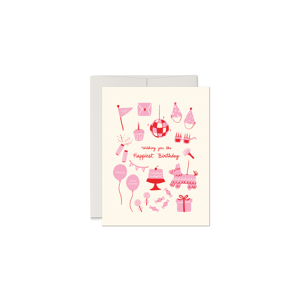 Pink Birthday Party Card