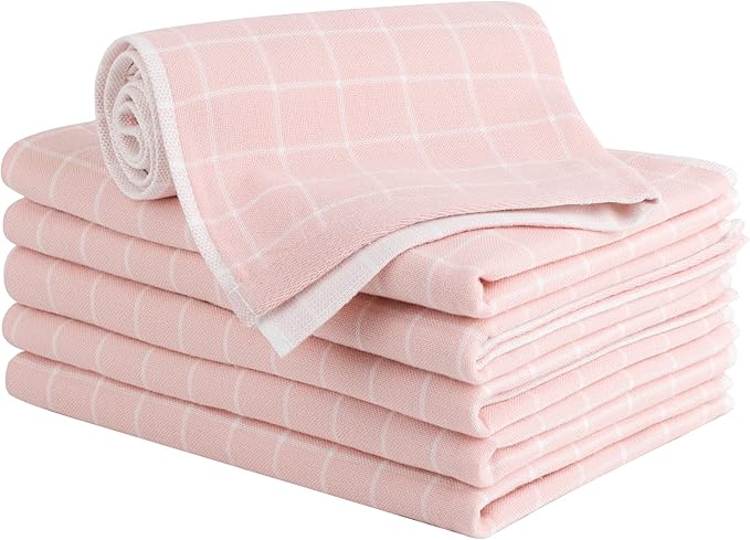 Pink Plaid Tea Towel