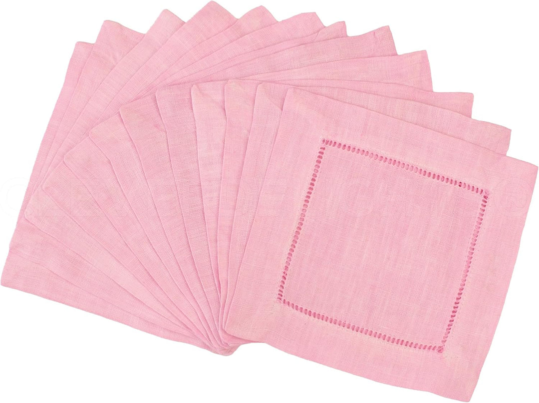 Light Pink 100% Linen Cocktail Napkins