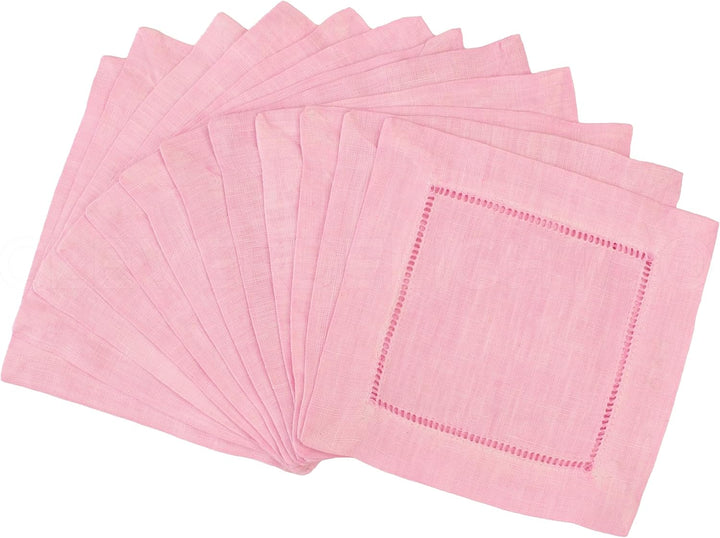 Light Pink 100% Linen Cocktail Napkins