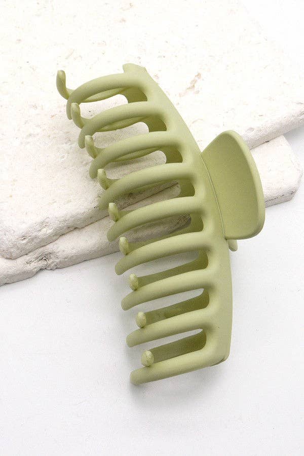 Olive Over Sized Hair Claw Clips