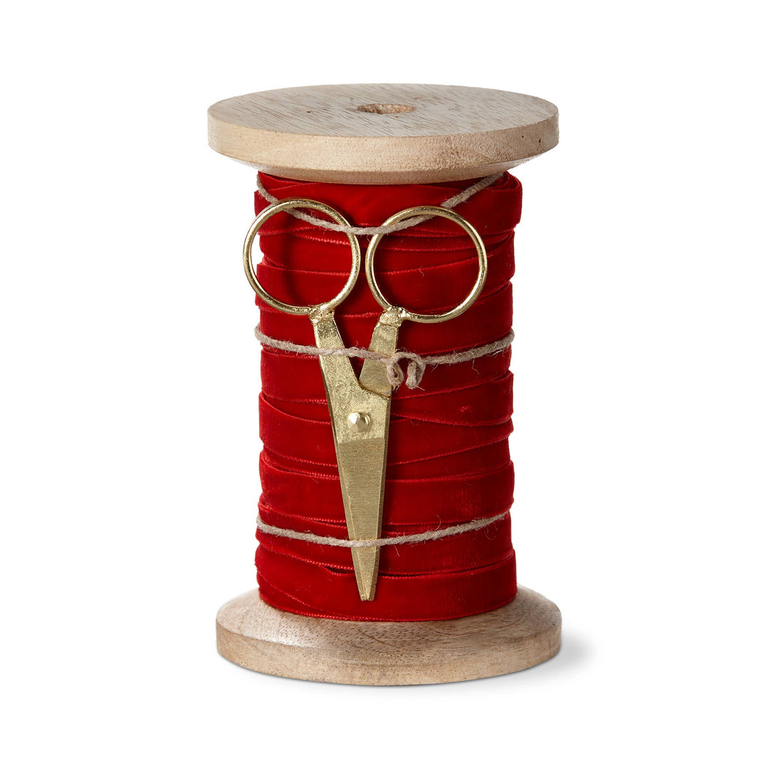 Red Velvet Ribbon With Scissor Spool