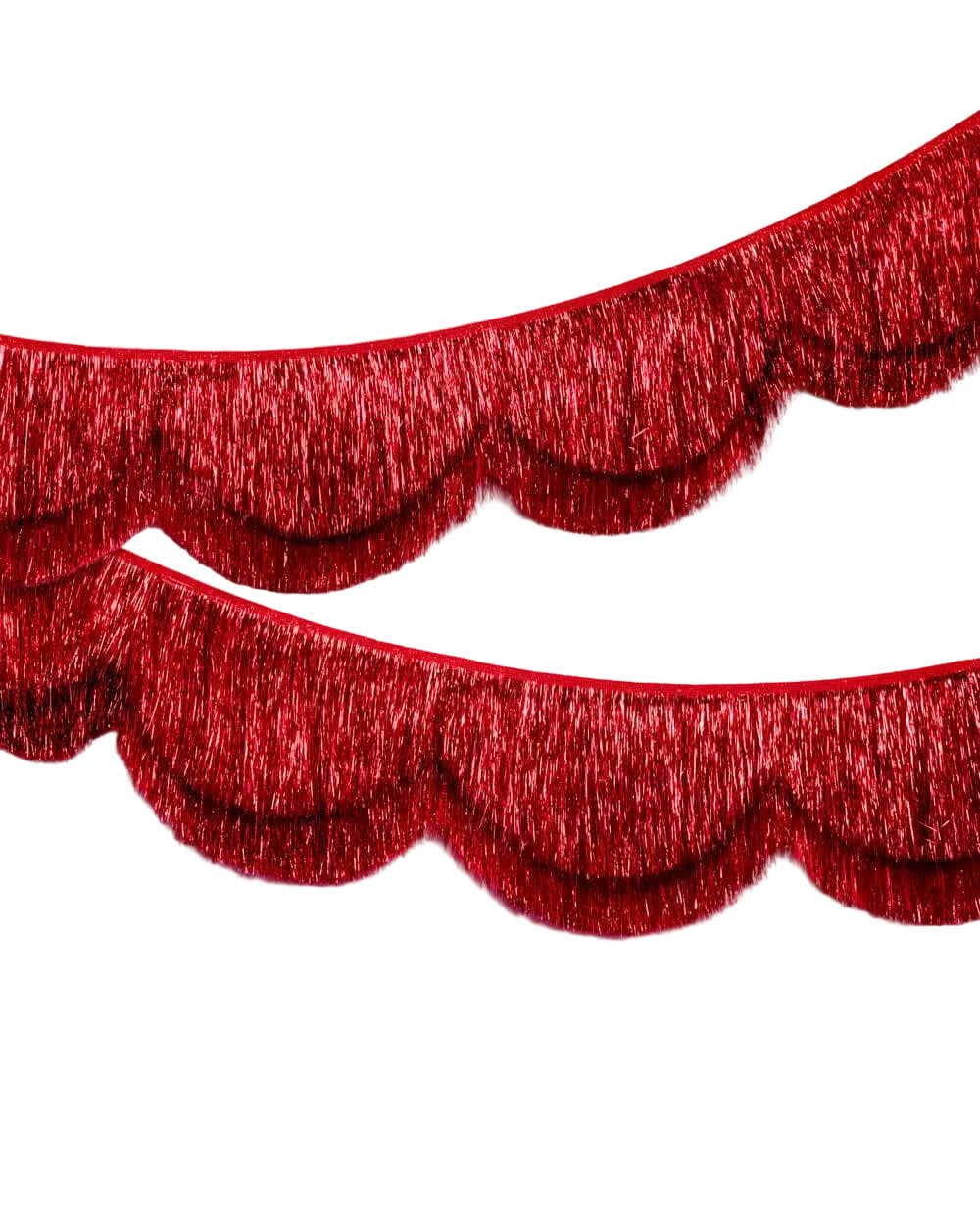 Red Scallop Fringe Banner