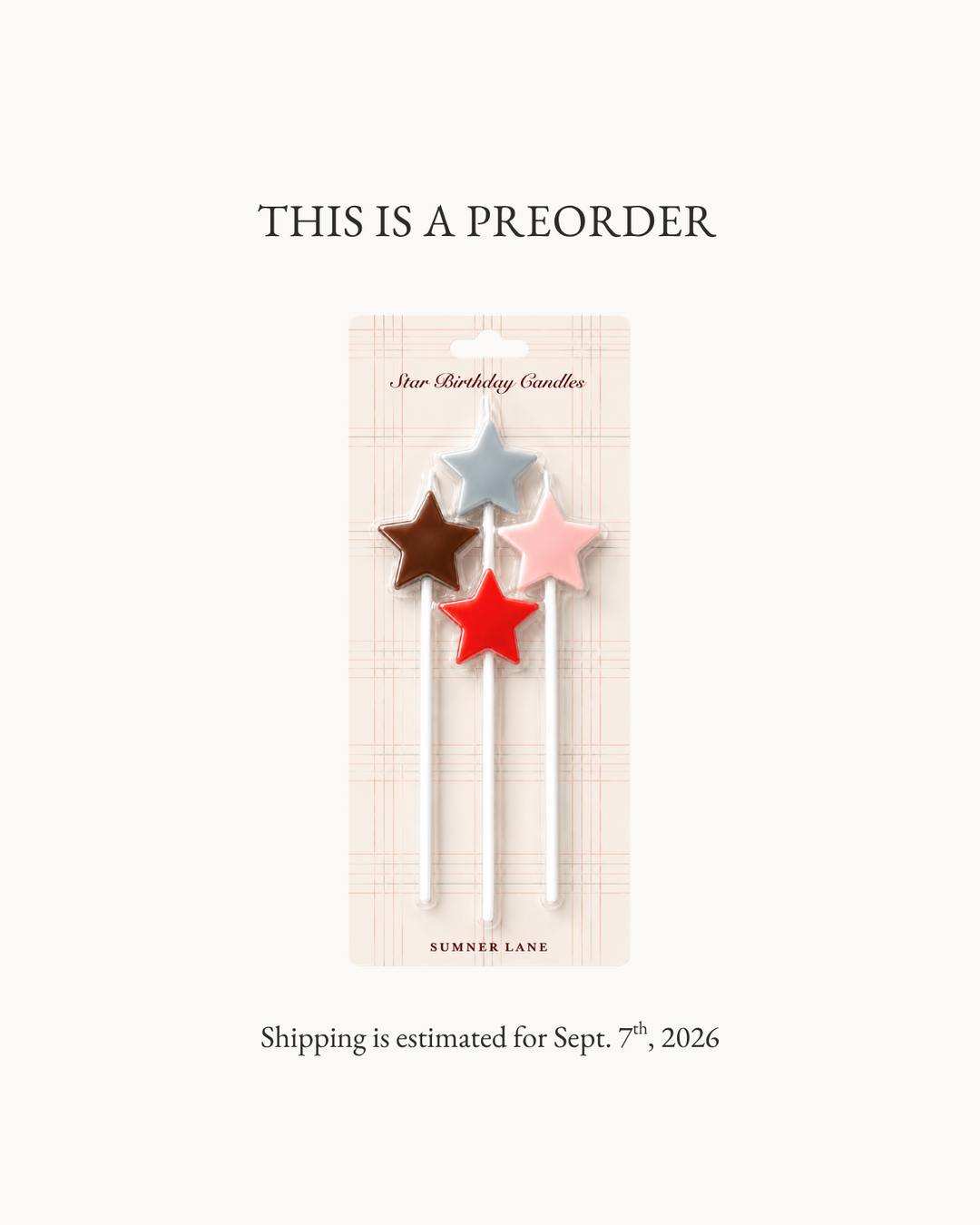 White Plaid Star Candles