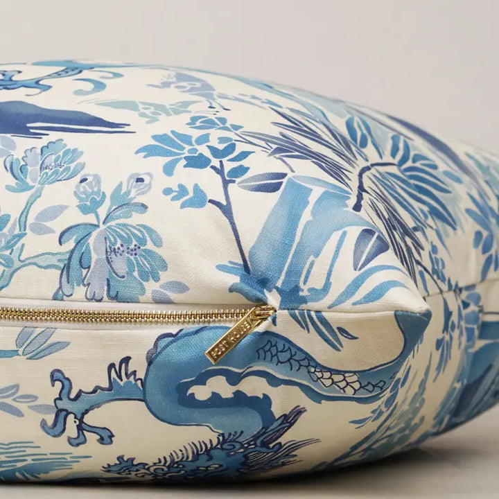 Gardens of Chinoise in Porcelain Blue Pillow